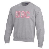 USC Trojans Oxford Breast Cancer Versa Twill Crew Sweatshirt